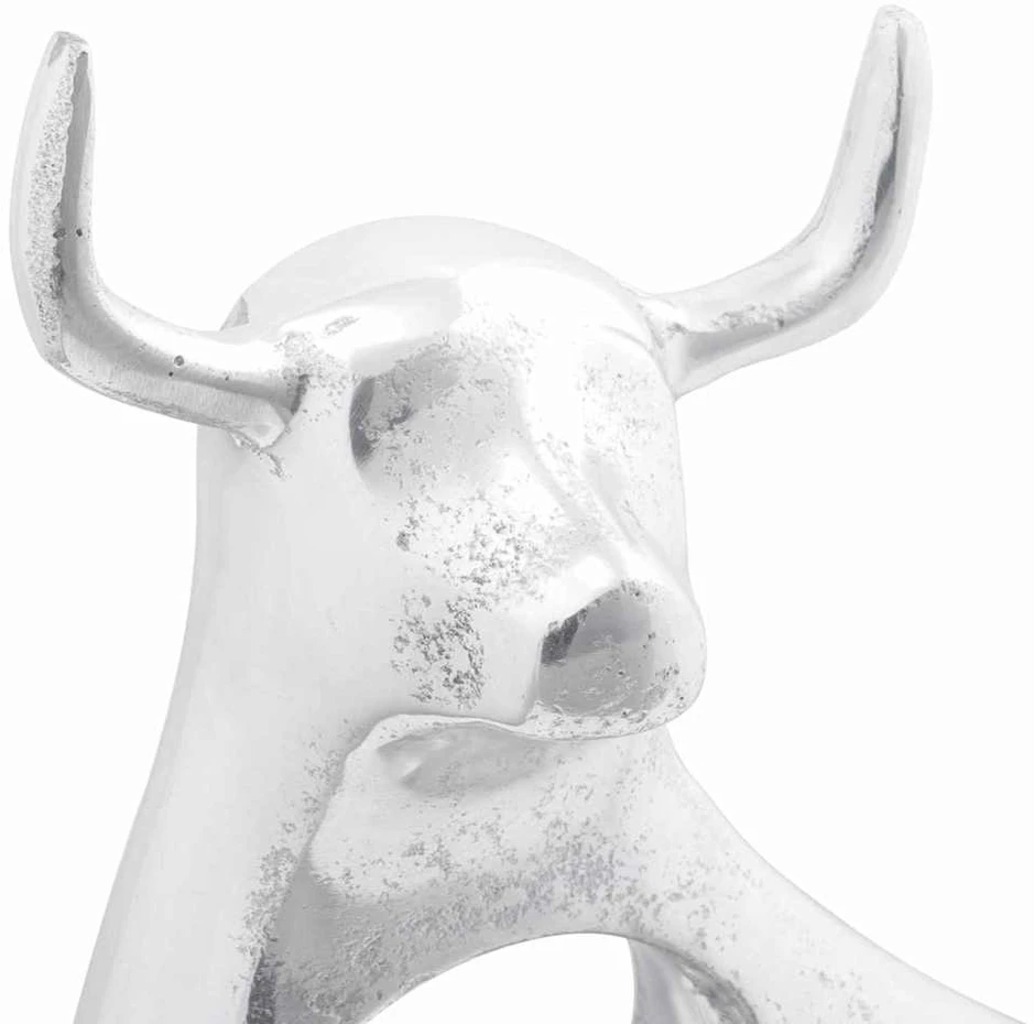 Buliaus skulptūra Sidabro 22 x 9,5 x 34 cm Aliuminis