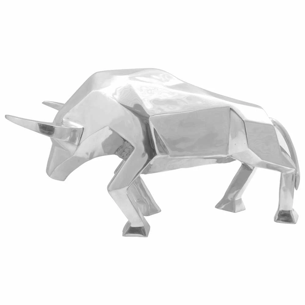 Buliaus skulptūra Sidabro 74 x 23 x 30 cm Aliuminis