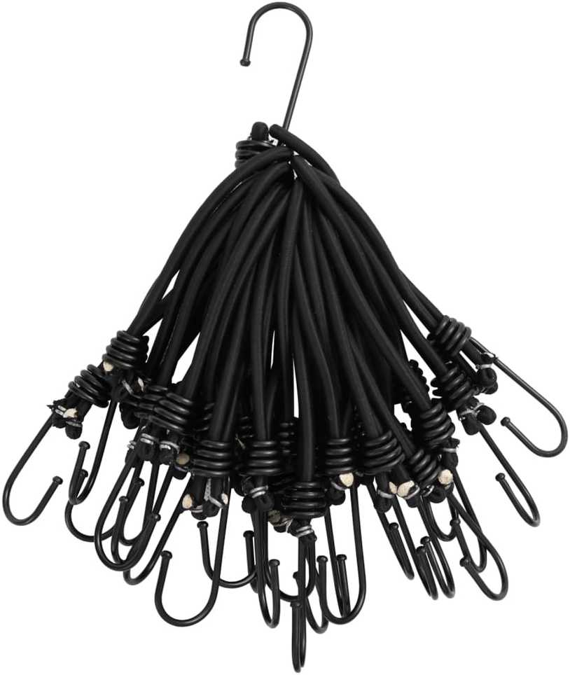Bungee virvelės su kabliukais, 50vnt., 17cm