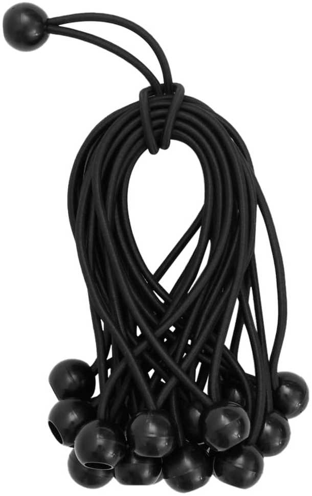 Bungee virvelės su kamuoliukais, 25vnt., 21x0,5cm