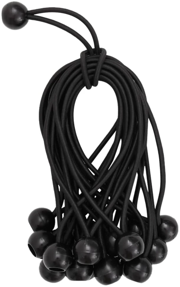 Bungee virvelės su kamuoliukais, 50vnt., 21x0,5cm