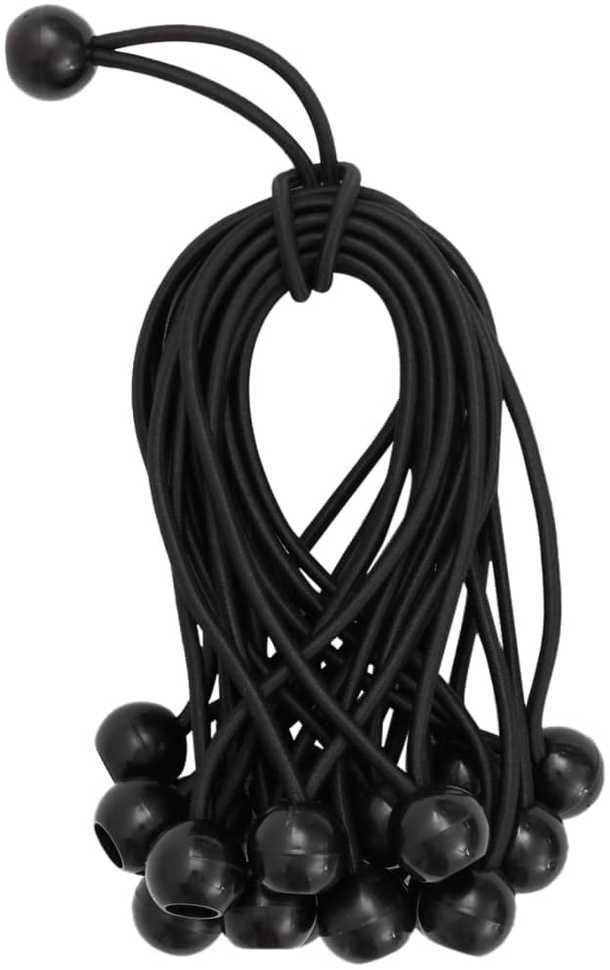 Bungee virvelės su kamuoliukais, 50vnt., 21x0,5cm