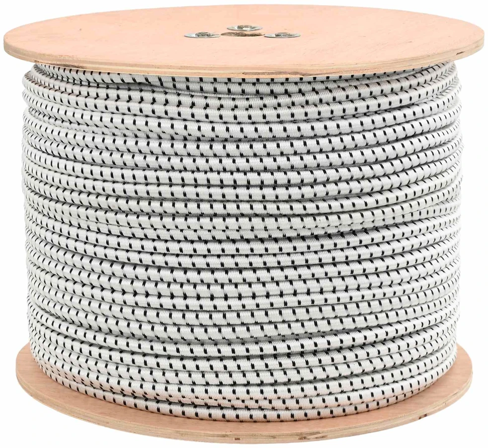 Bungee virvės 10 mm Juoda ir Balta PP ir guma
