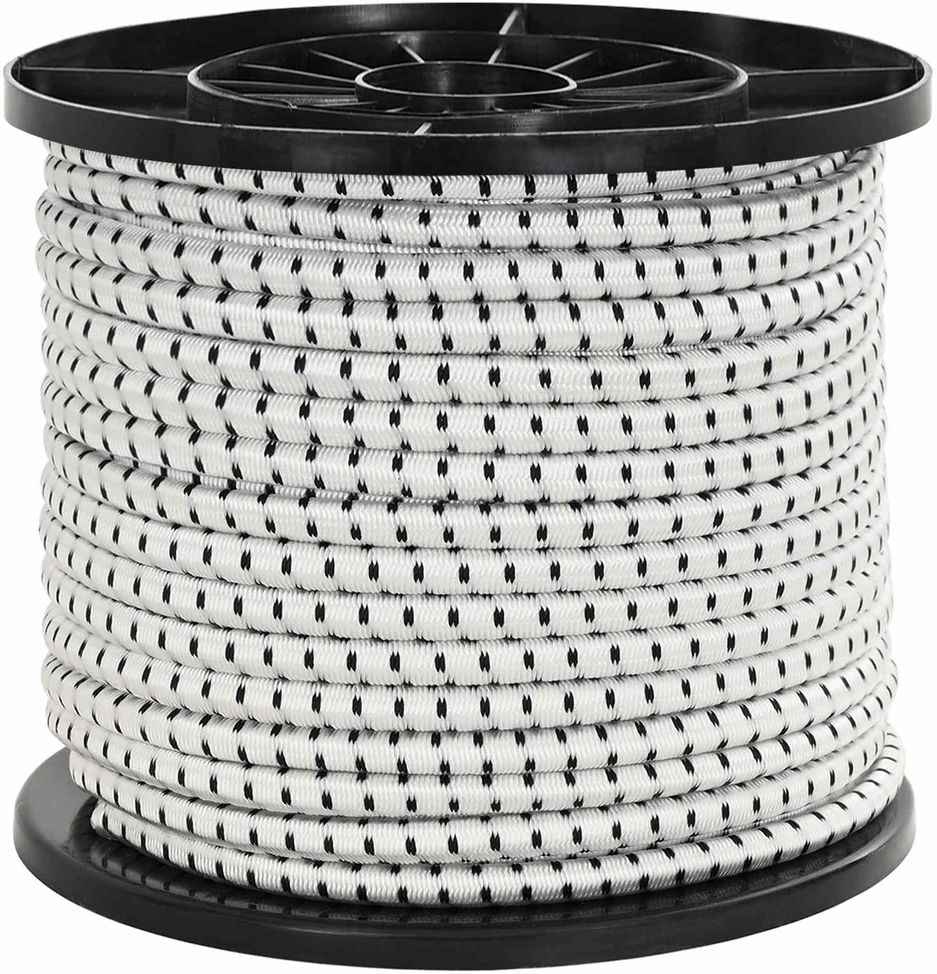 Bungee virvės 10 mm Juoda ir Balta PP ir guma