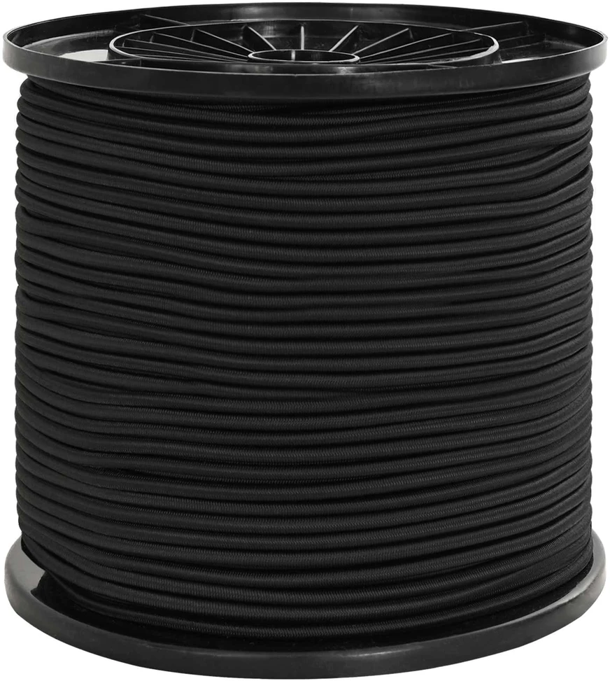 Bungee virvės 4 mm Juoda PP ir guma