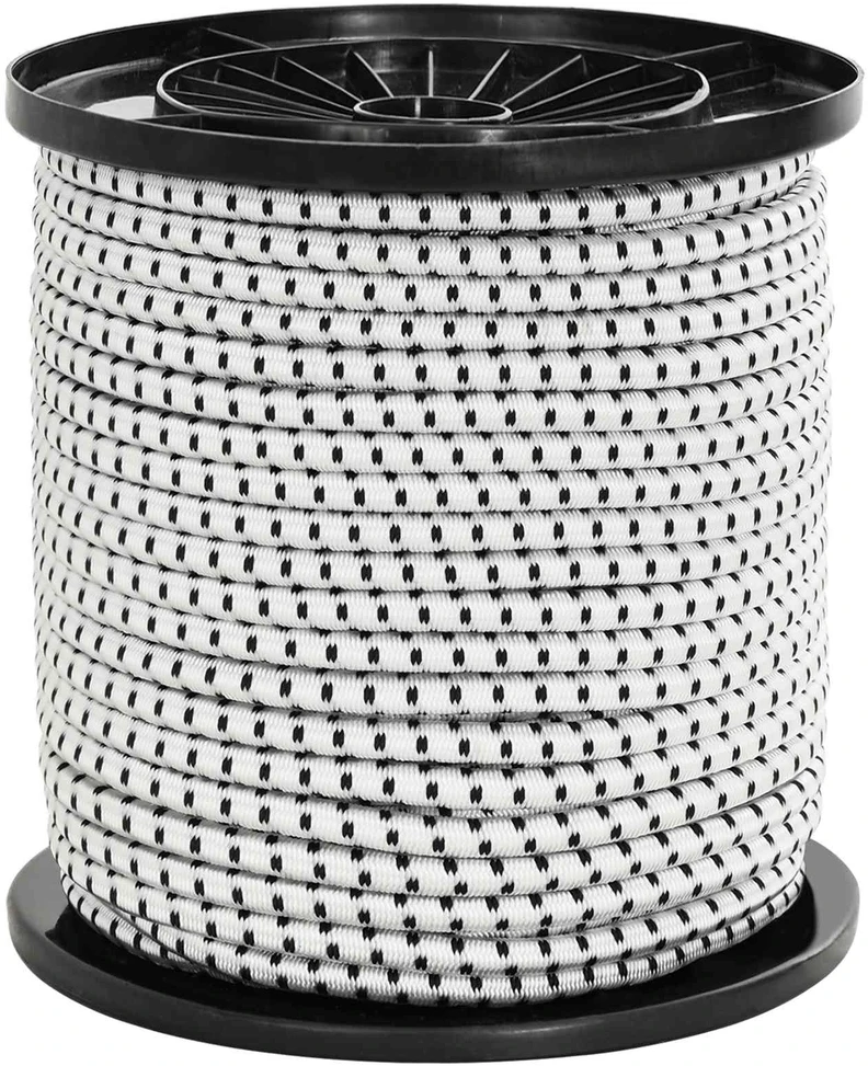 Bungee virvės 6 mm Juoda ir Balta PP ir guma