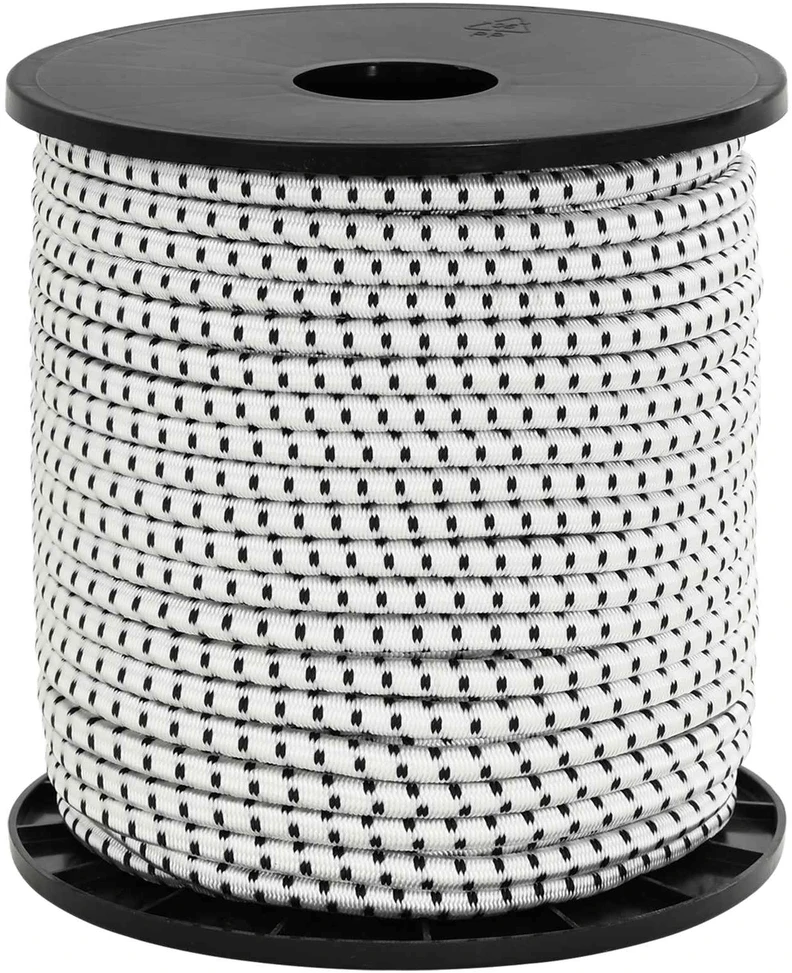 Bungee virvės 6 mm Juoda ir Balta PP ir guma
