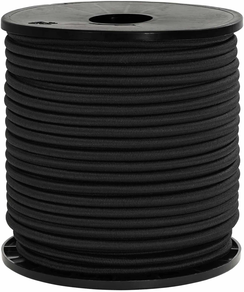 Bungee virvės 6 mm Juoda PP ir guma