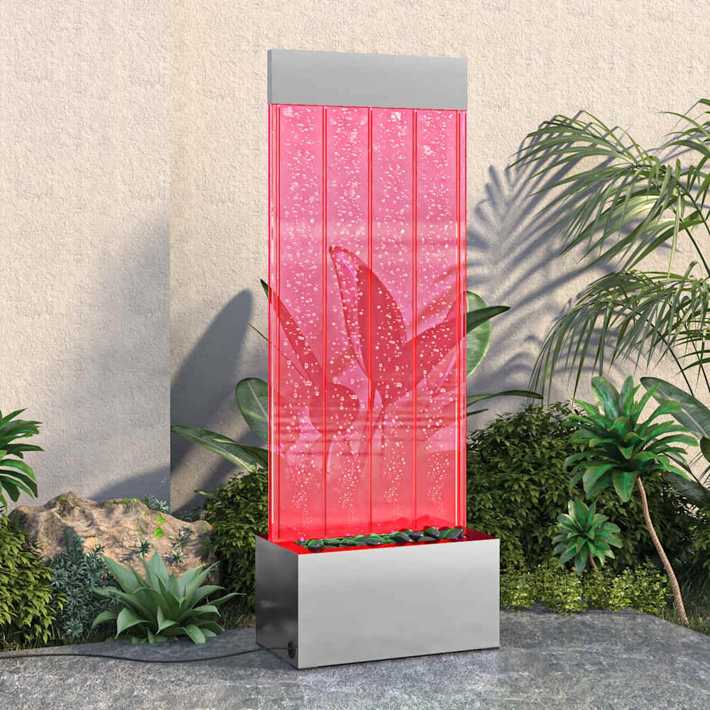 Burbulų kolona su įvairių spalvų LED, plienas ir akrilas, 110cm
