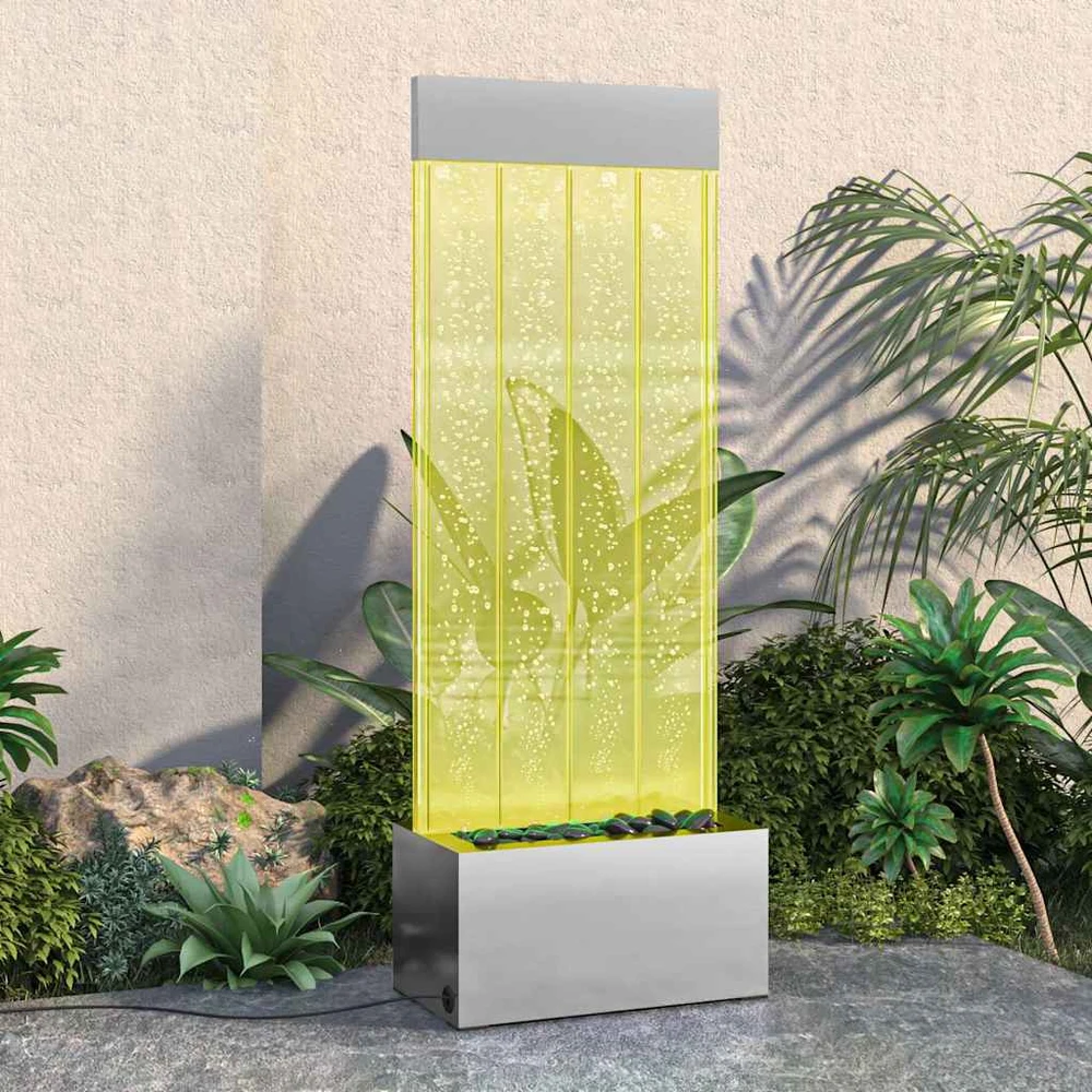 Burbulų kolona su įvairių spalvų LED, plienas ir akrilas, 110cm
