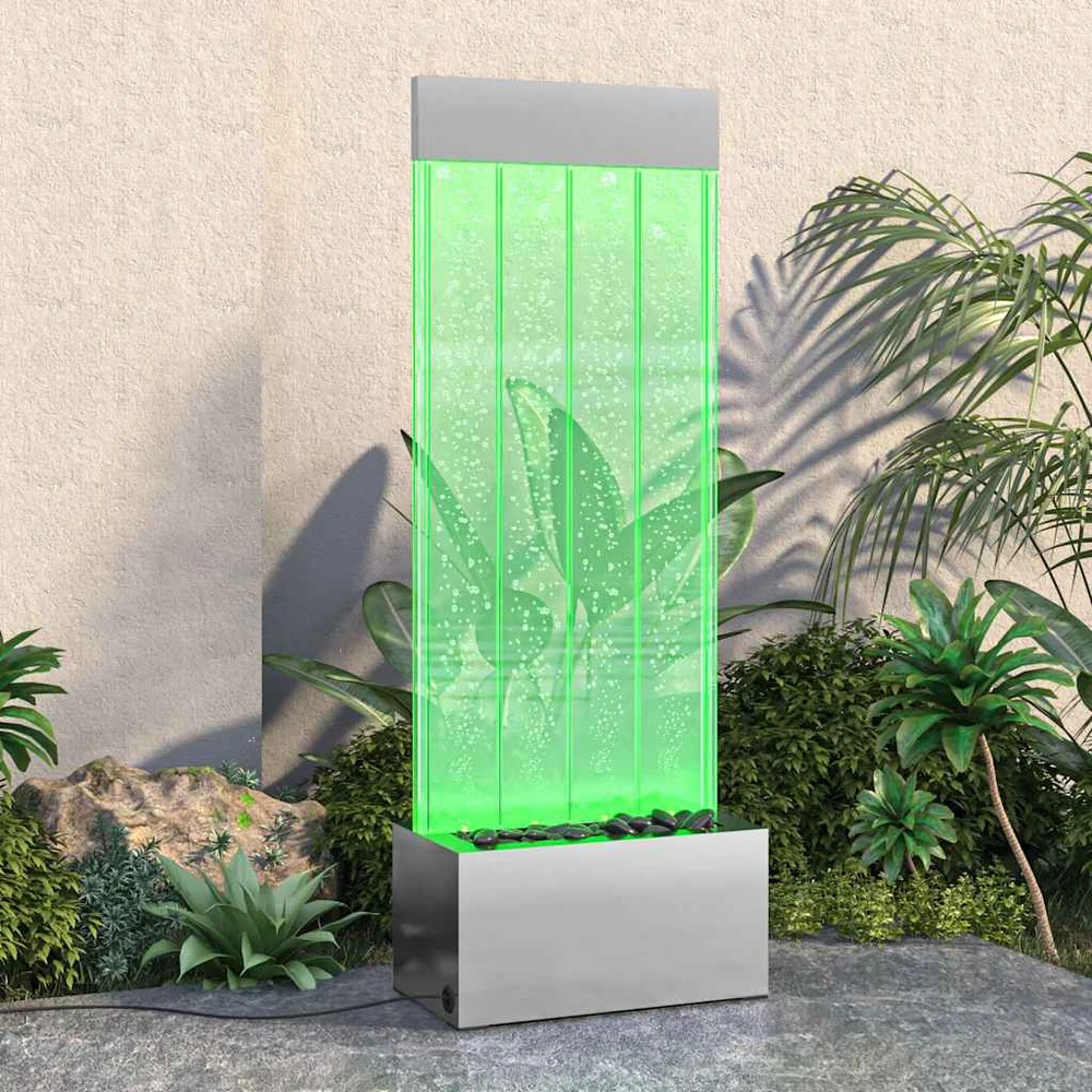 Burbulų kolona su įvairių spalvų LED, plienas ir akrilas, 110cm
