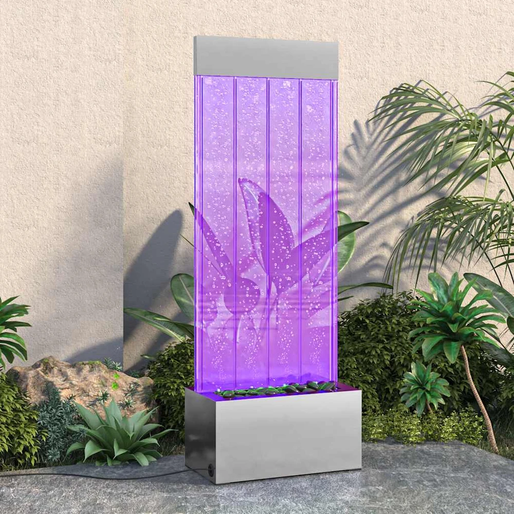Burbulų kolona su įvairių spalvų LED, plienas ir akrilas, 110cm