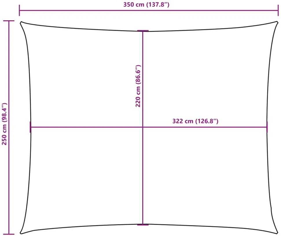 Burė nuo saulės, geltona, 2,5x3,5m, oksfordas, stačiakampė