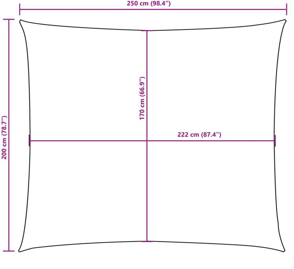 Burė nuo saulės, geltona, 2x2,5m, oksfordo audinys, stačiakampė
