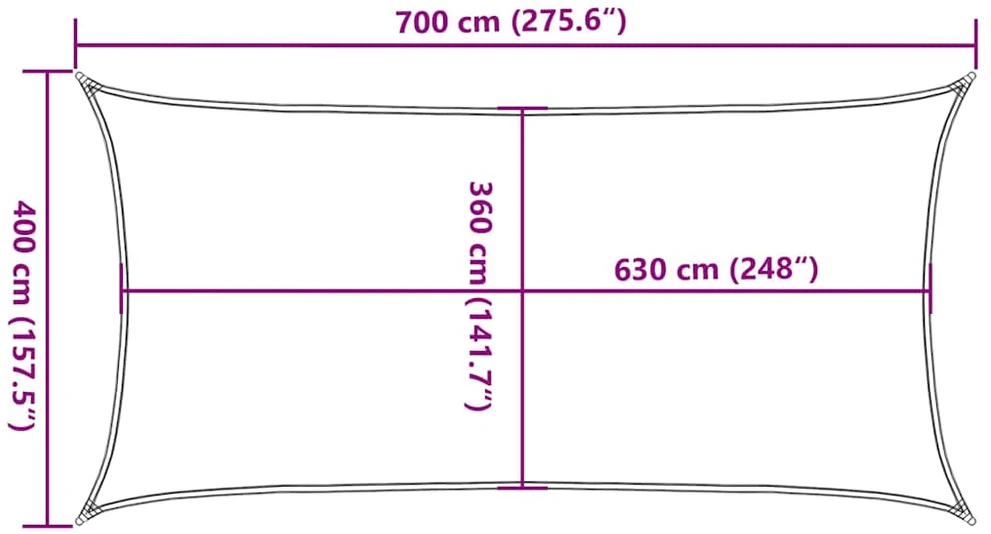 Burė nuo saulės, geltonos spalvos, 4x7m, HDPE, 160g/m²