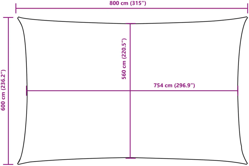Burė nuo saulės, juoda, 6x8m, oksfordo audinys, stačiakampė