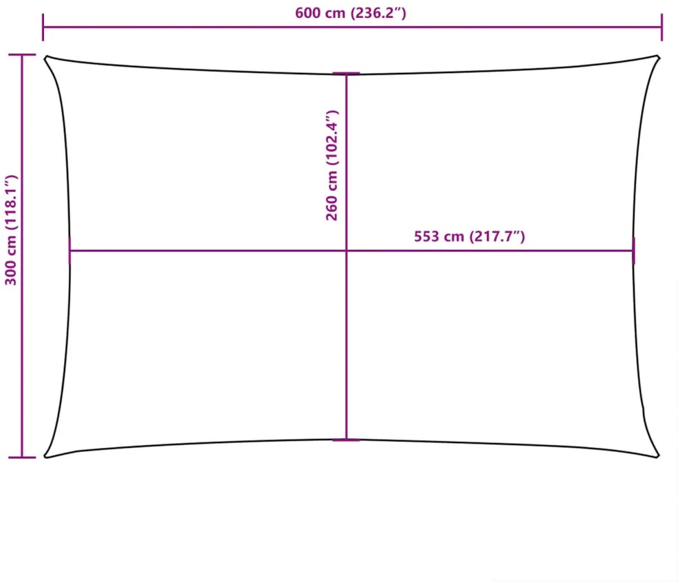Burė nuo saulės, mėlyna, 3x6m, oksfordo audinys, stačiakampė
