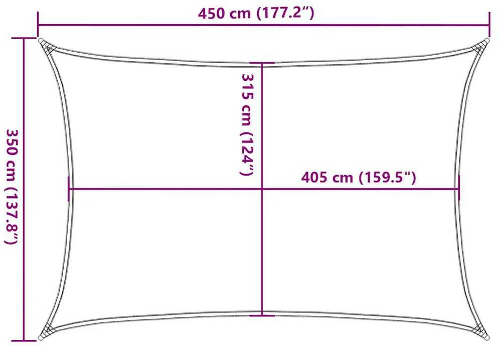 Burė nuo saulės, mėlynos spalvos, 3,5x4,5m, HDPE, 160g/m²