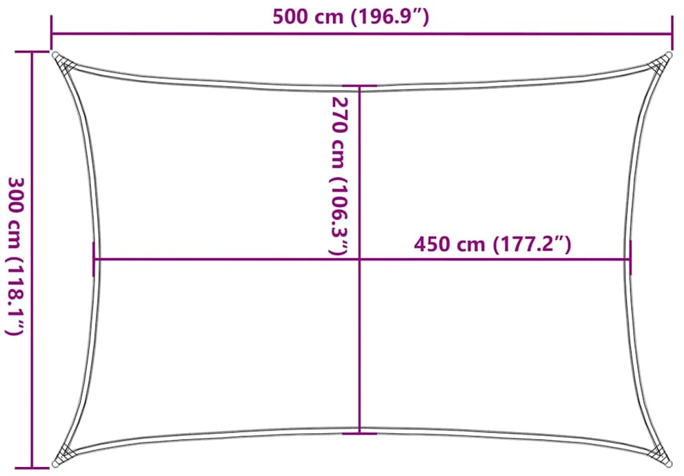 Burė nuo saulės, mėlynos spalvos, 3x5m, HDPE, 160g/m²