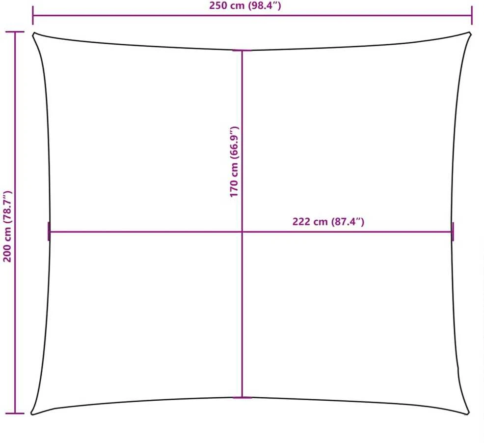 Burė nuo saulės, oranžinė, 2x2,5m, oksfordas, stačiakampė