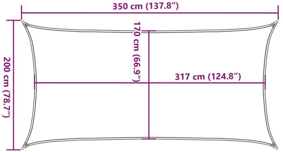 Burė nuo saulės, pilka, 3,5x2m, 100% oksfordo poliesteris