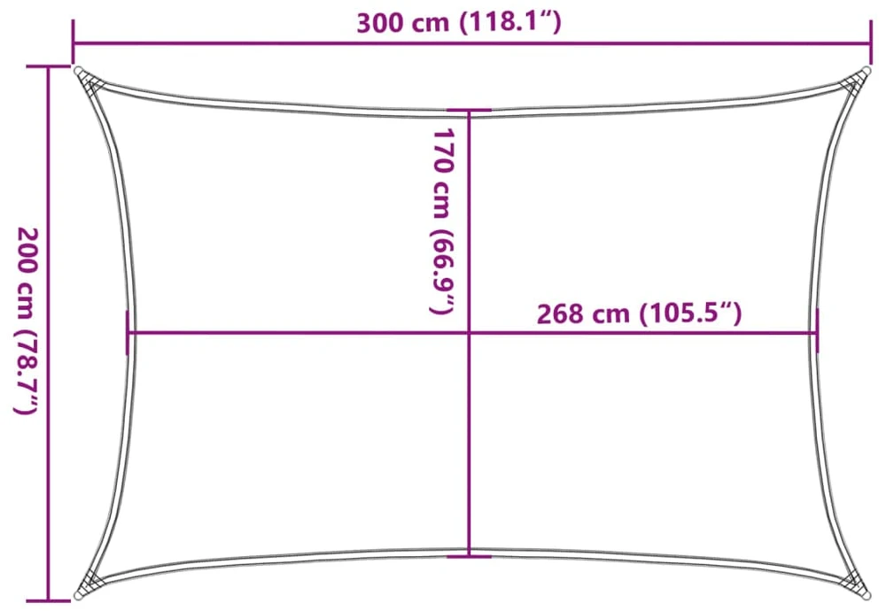 Burė nuo saulės, pilka, 3x2m, 100% oksfordo poliesteris