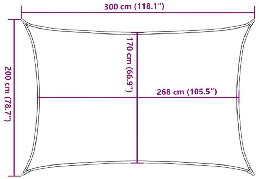 Burė nuo saulės, pilka, 3x2m, 100% oksfordo poliesteris