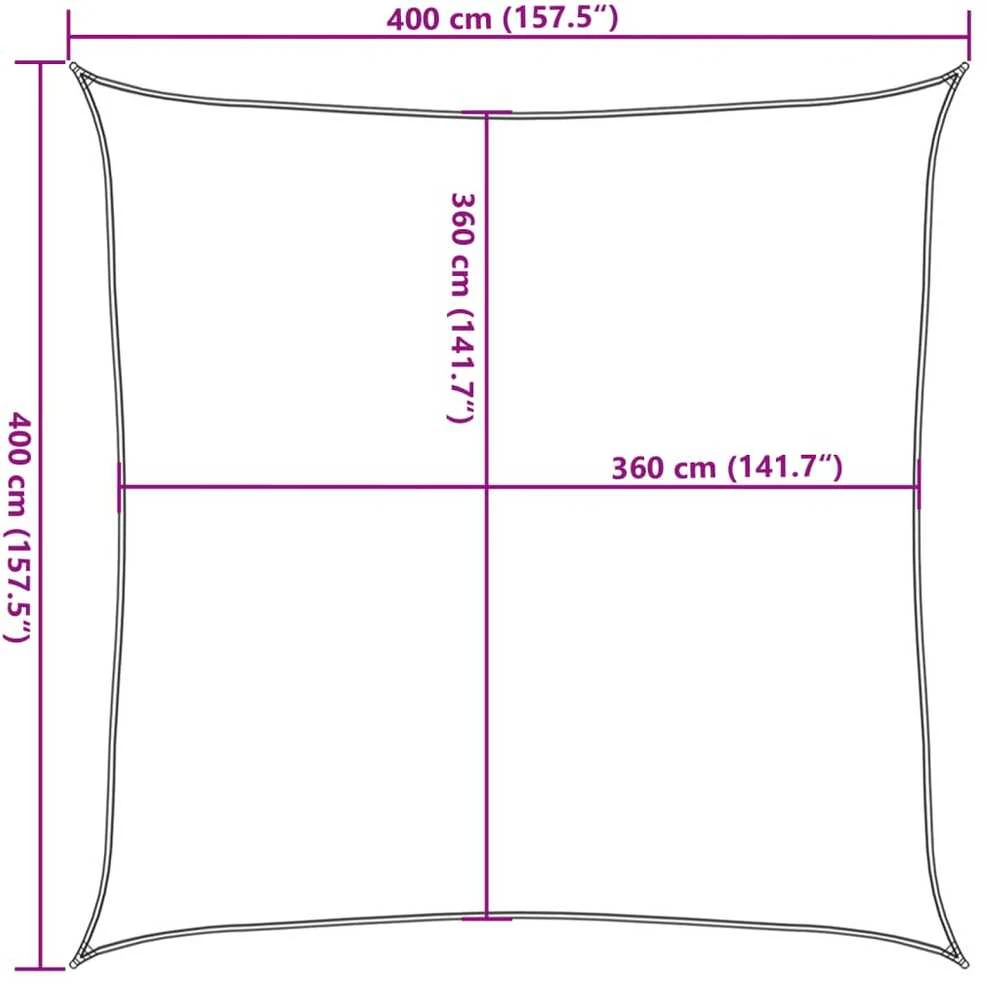Burė nuo saulės, pilka, 4x4m, 100% oksfordo poliesteris