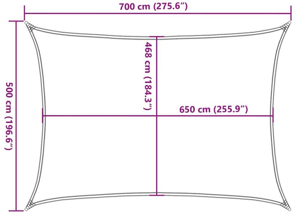 Burė nuo saulės, pilka, 7x5m, 100% oksfordo poliesteris