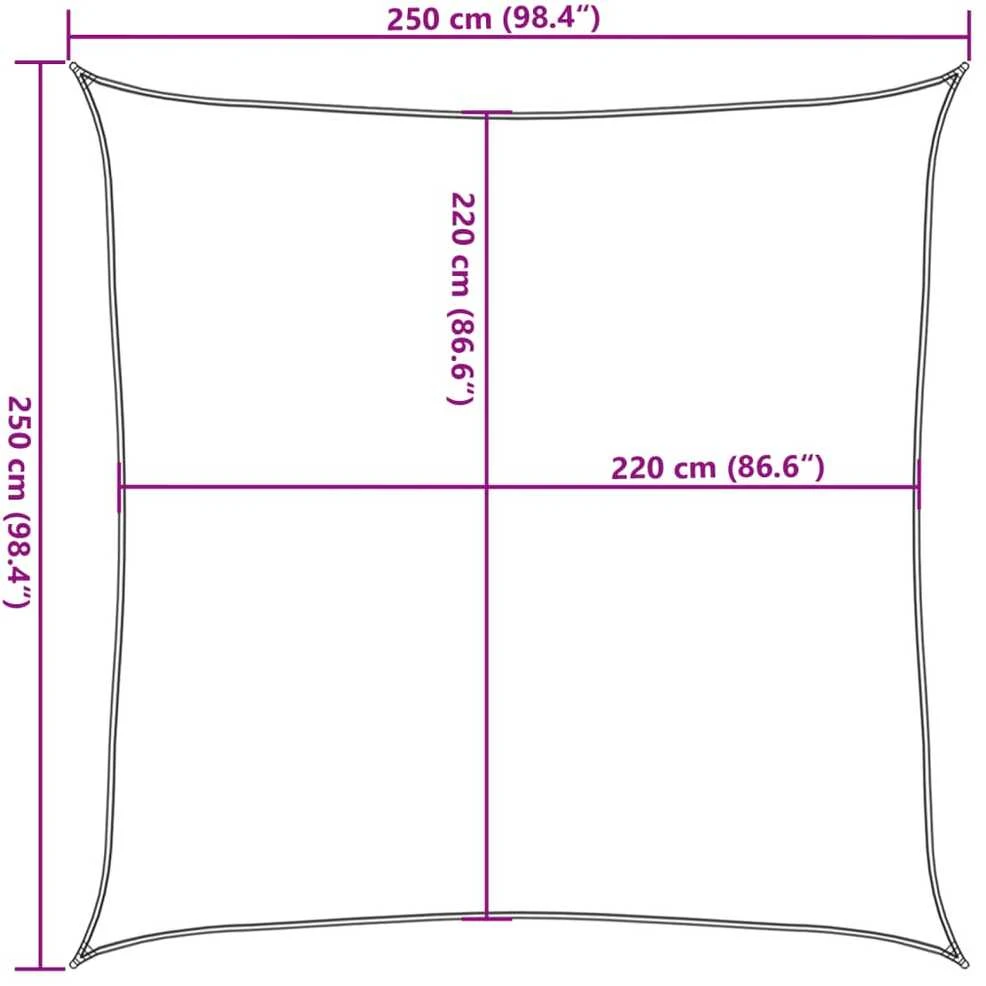 Burė nuo saulės, smėlio, 2,5x2,5m, 100% oksfordo poliesteris