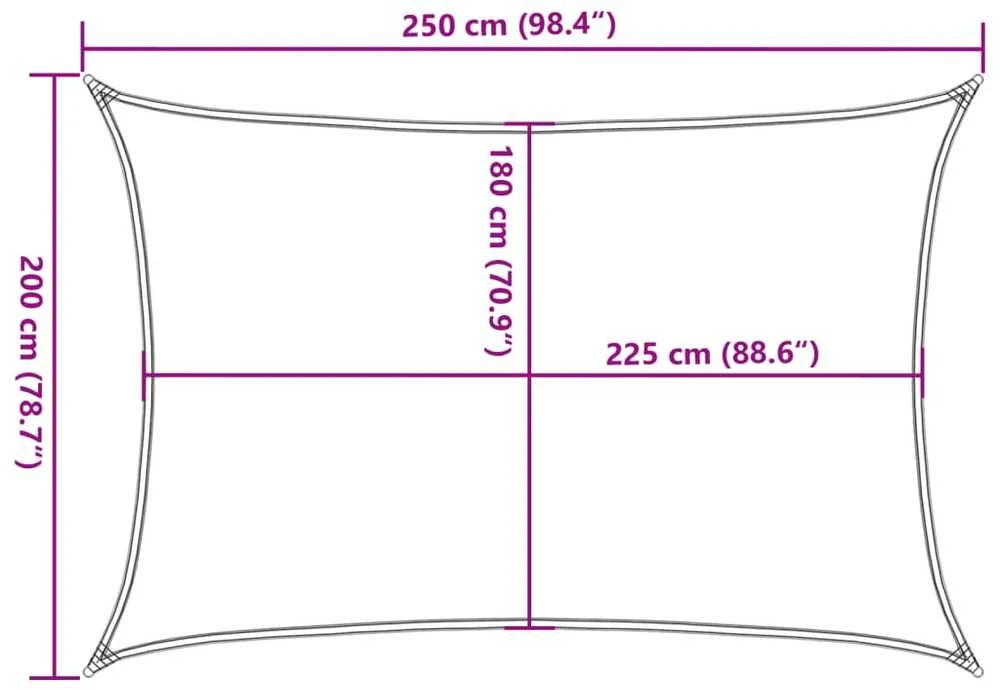 Burė nuo saulės, smėlio, 2x2,5m, HDPE, 160g/m², stačiakampė