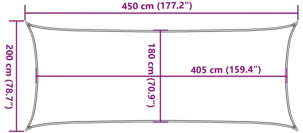 Burė nuo saulės, smėlio, 2x4,5m, HDPE, 160g/m², stačiakampė