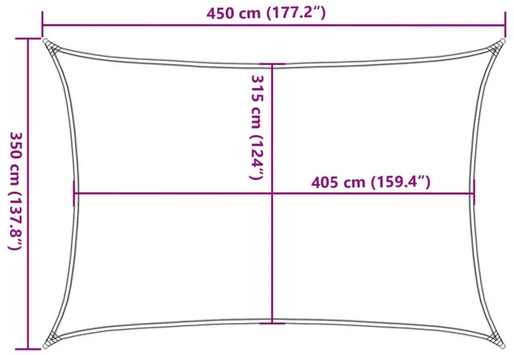 Burė nuo saulės, smėlio, 3,5x4,5m, HDPE, 160g/m², stačiakampė
