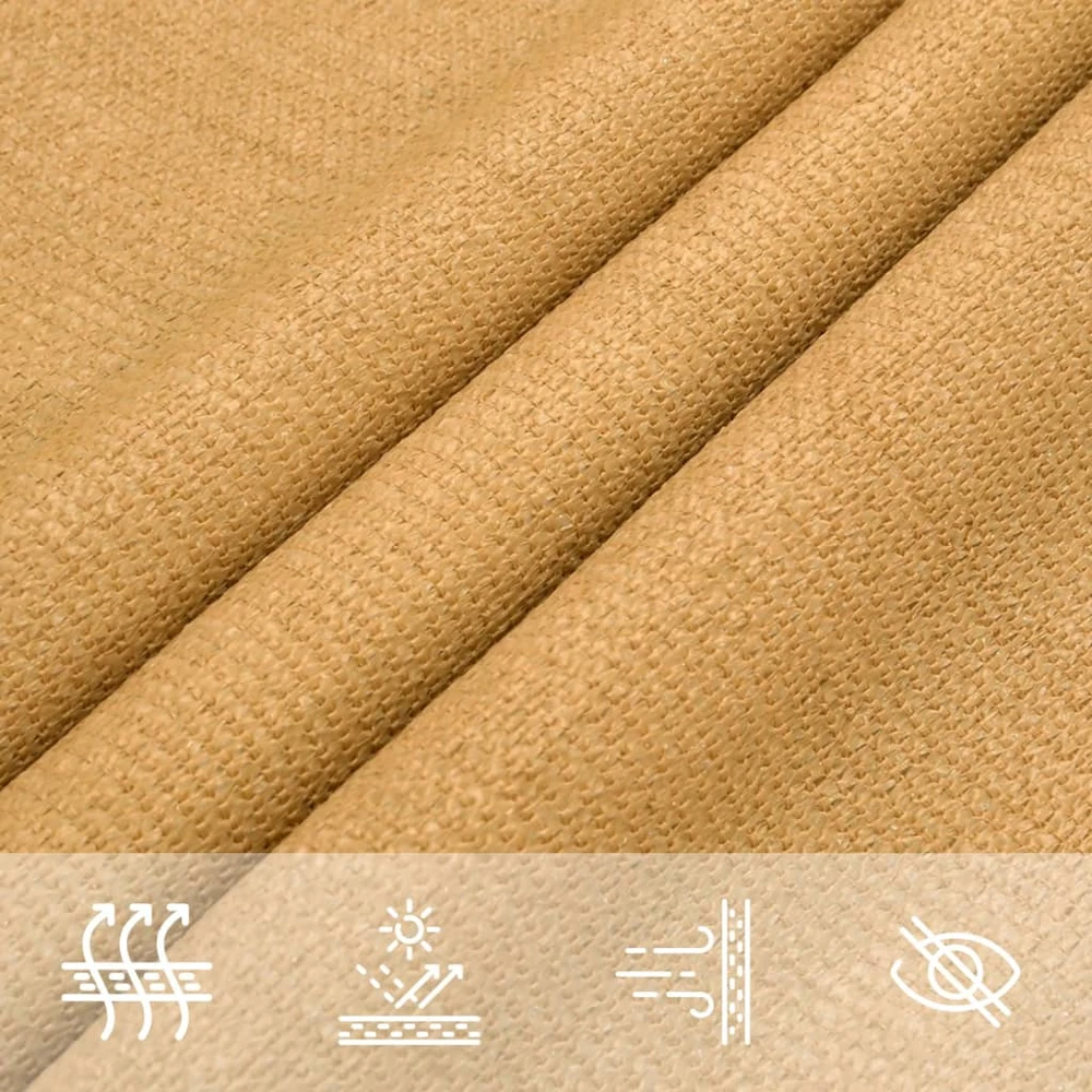 Burė nuo saulės, smėlio, 3,6x3,6m, HDPE, 160g/m², kvadratinė