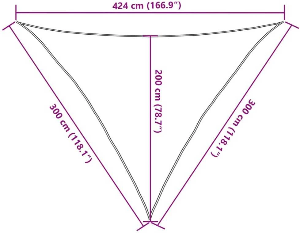 Burė nuo saulės, smėlio, 3x3x4,24m, 100% oksfordo poliesteris