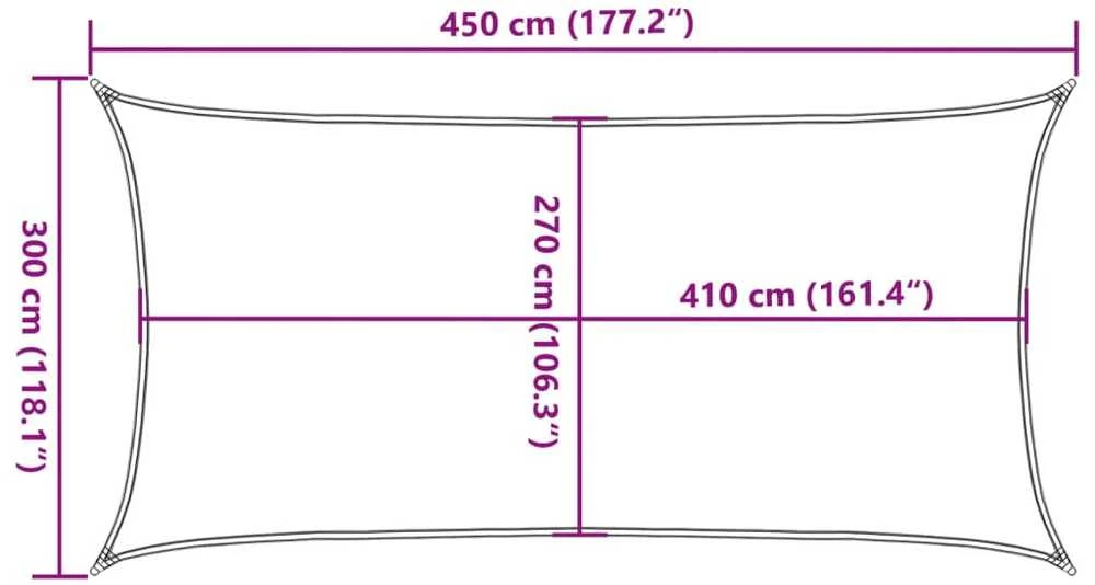Burė nuo saulės, smėlio, 3x4,5m, HDPE, 160g/m², stačiakampė