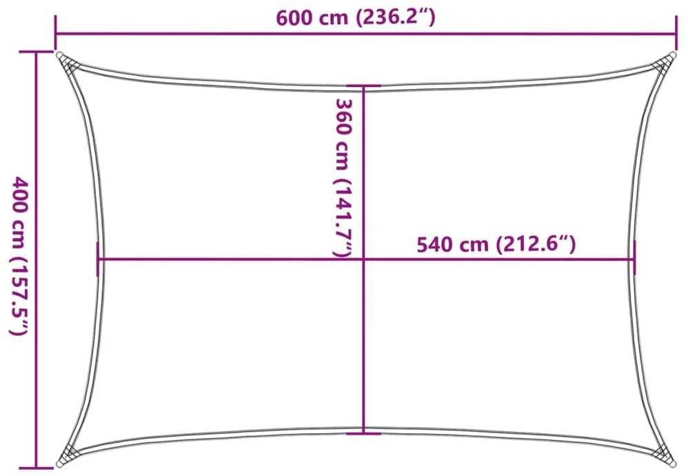 Burė nuo saulės, smėlio, 4x6m, HDPE, 160g/m², stačiakampė
