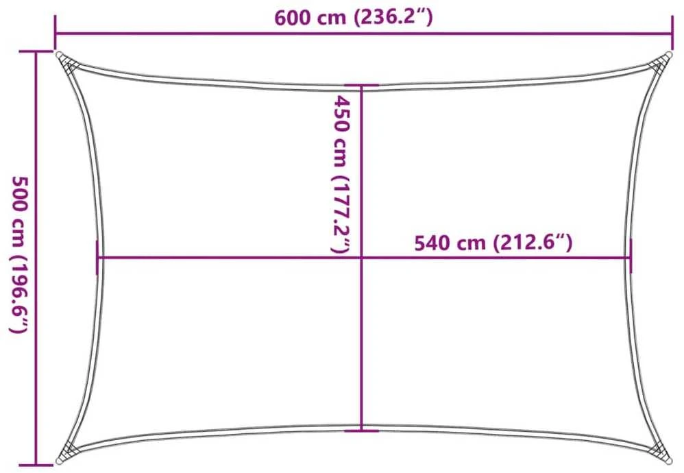 Burė nuo saulės, smėlio, 5x6m, HDPE, 160g/m², stačiakampė