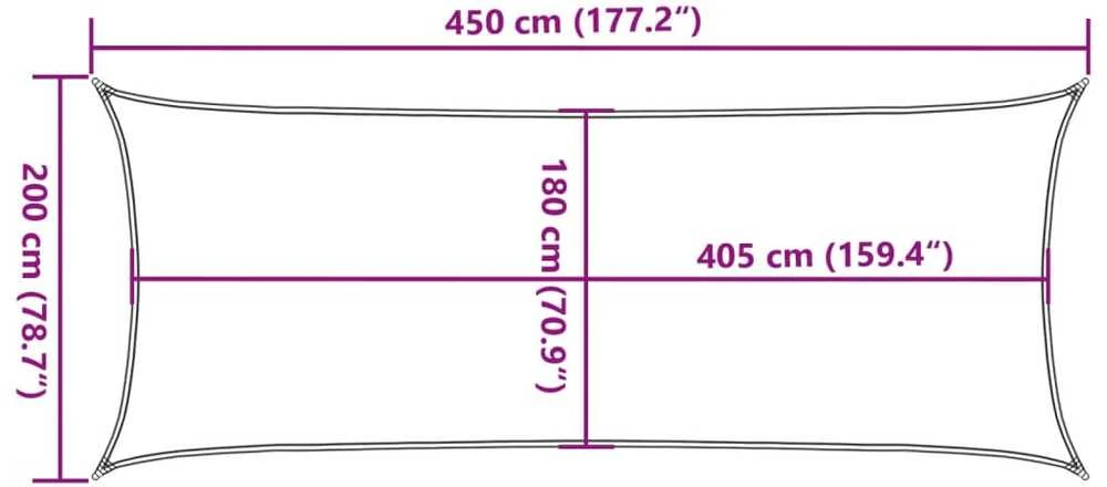 Burė nuo saulės, šviesiai siva, 2x4,5m, HDPE, 160g/m²