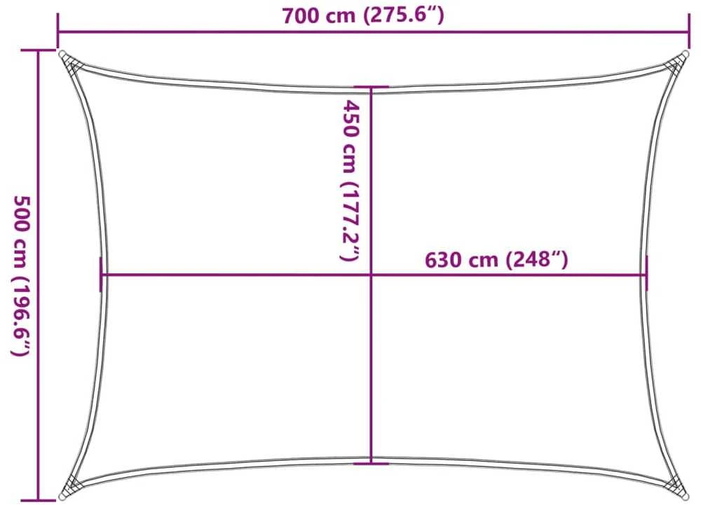 Burė nuo saulės, šviesiai siva, 5x7m, HDPE, 160g/m²