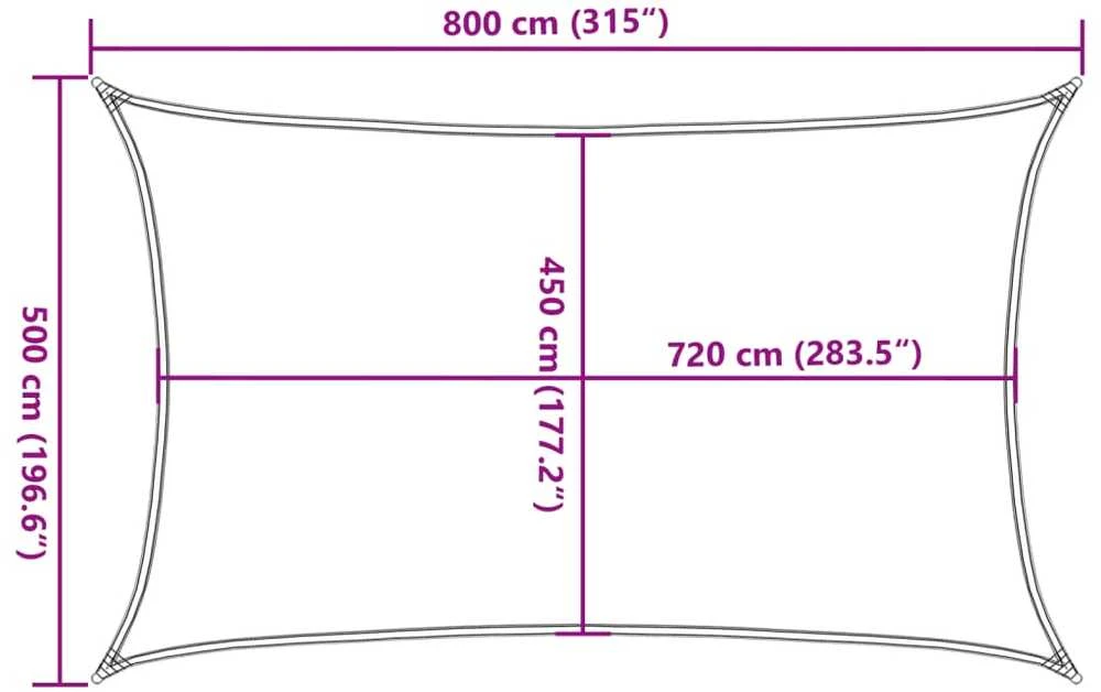 Burė nuo saulės, šviesiai siva, 5x8m, HDPE, 160g/m²