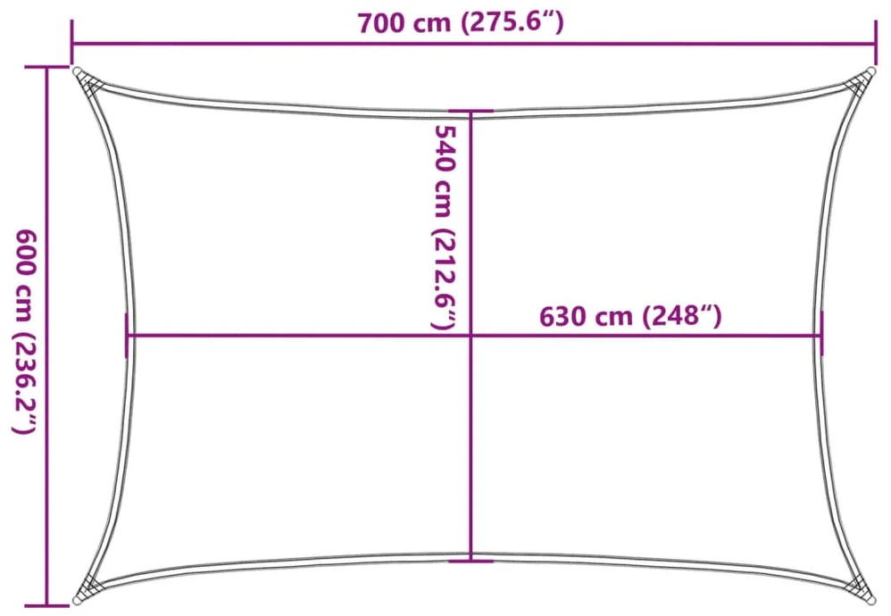 Burė nuo saulės, šviesiai siva, 6x7m, HDPE, 160g/m²