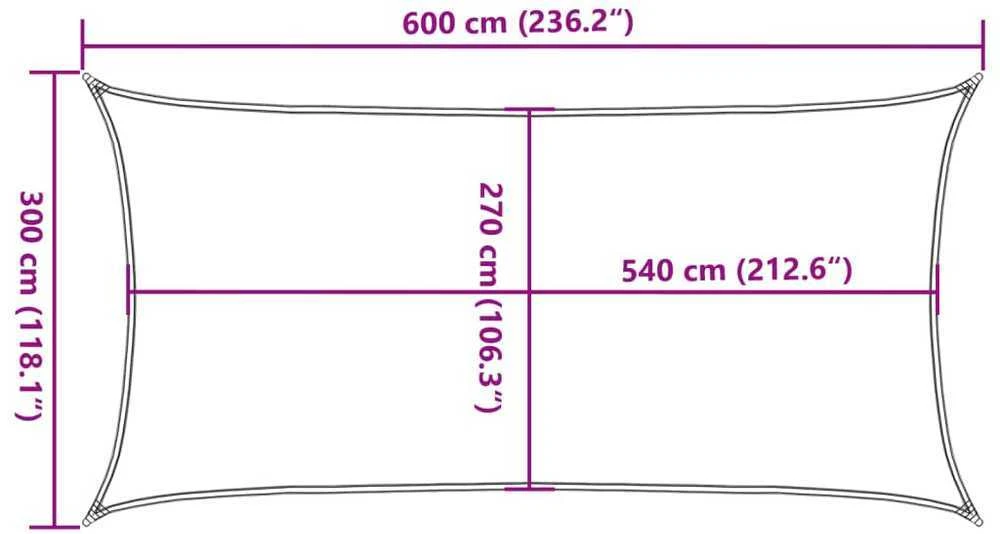 Burė nuo saulės, taupe spalvos, 3x6m, HDPE, 160g/m²