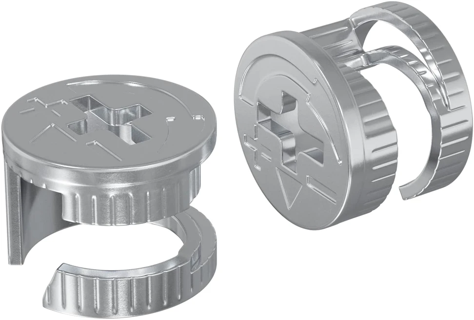Cam užrakto veržlės 2 vnt. Sidabro 15 x 11,5 mm Metalas