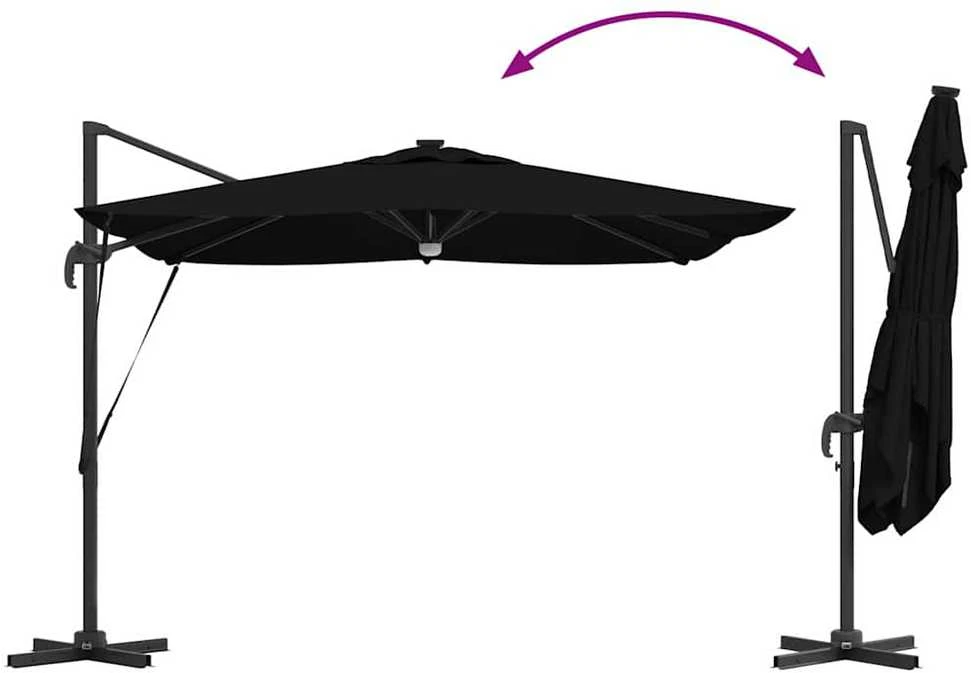 Roma Parasol Juoda 286 x 284 x 270 cm Aliuminis ir poliesteris