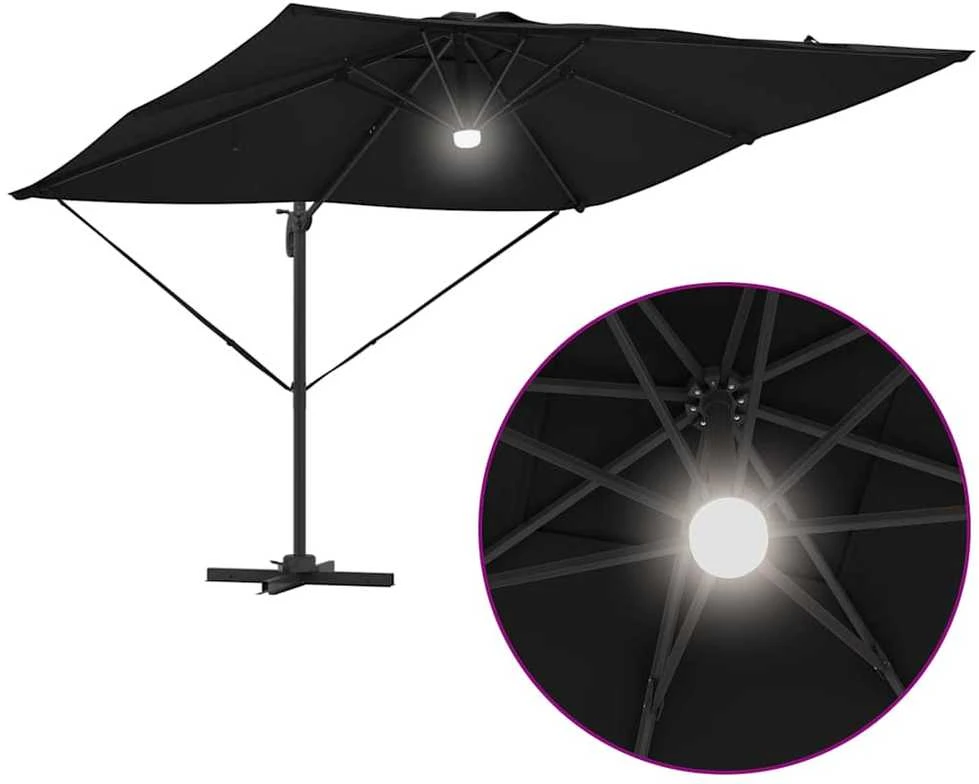 Roma Parasol Juoda 286 x 284 x 270 cm Aliuminis ir poliesteris