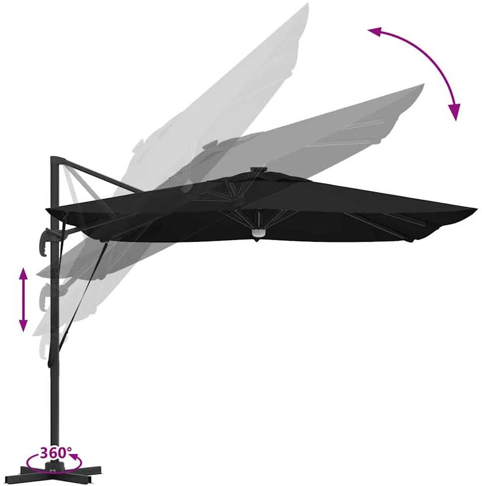 Roma Parasol Juoda 286 x 284 x 270 cm Aliuminis ir poliesteris
