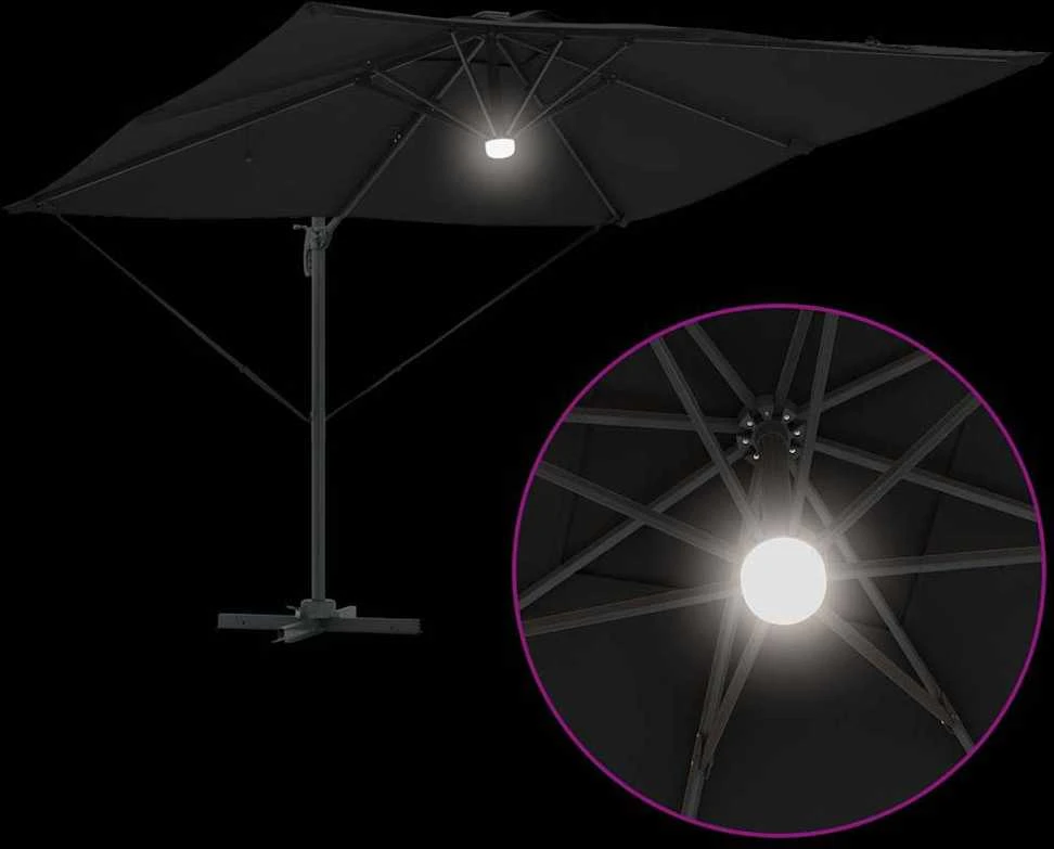 Roma Parasol Juoda 286 x 284 x 270 cm Aliuminis ir poliesteris
