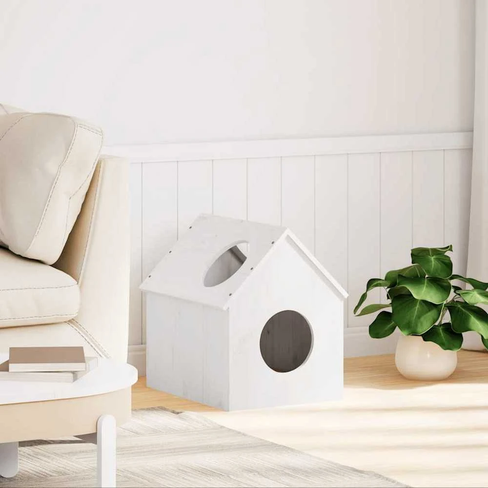 Cat House Balta 41x50x50 cm Pušies masyvo