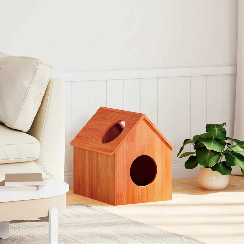 Cat House Wax Ruda 41x50x50 cm Pušies masyvo
